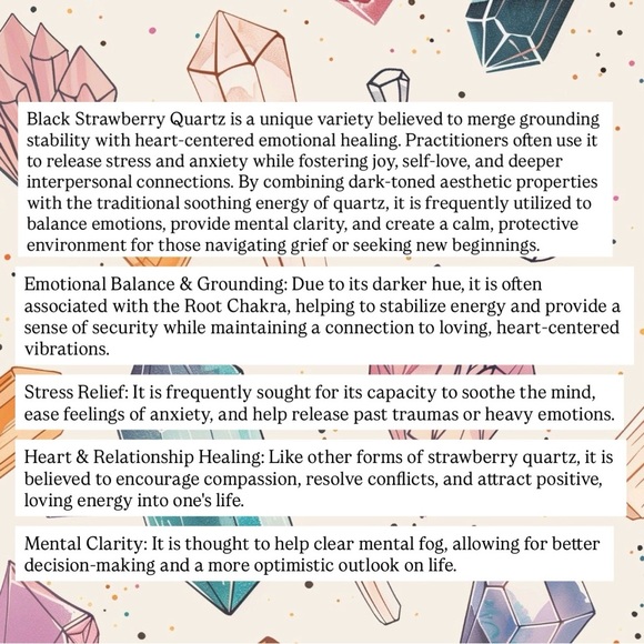 Black Strawberry Quartz Bracelet 12mm - 13mm - Picture 6 of 7